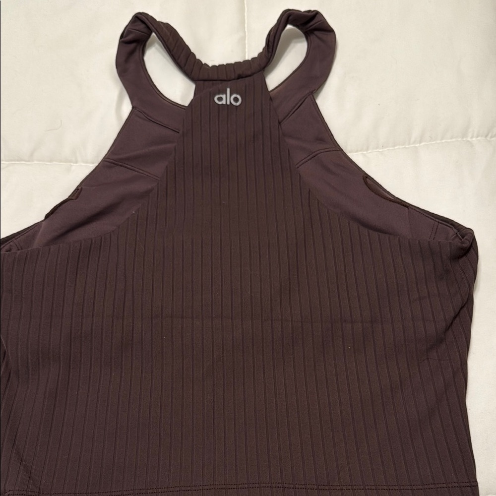 Alo Brown Ribbed Tank Top